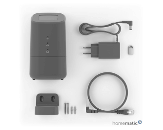 De Home Control Unit wordt aangesloten op modem/router met een meegeleverde netwerkkabel. De benodige 5V-voeding wordt standaard meegeleverd.