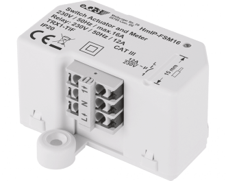 De Homematic IP inbouw schakel module wordt ingebouwd in een inbouwdoos of verdeeldoos voor elektra en schakelt infrarood verwarming aan en uit op basis van de draadloze Homematic IP thermostaat.