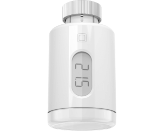 De Homematic IP slimme thermostaatknop Pure regelt de toevoer van warm CV water naar een radiator.