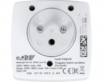Het ingebouwde relais kan maximaal 3680 Watt / 16 A schakelen. De ingebouwde energiemeter meet het actuele energieverbruik in Watt en het verbruik gedurende de tijd in kWh.