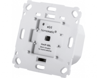 De Homematic IP jaloezie en lamellen schakelaar kan een motor tot 500 Watt schakelen. De schakelaar kan afgewerkt worden met 55 x 55 mm wipvlakken en afdekramen van Gira, Jung, Busch-Jaeger, Merten en Berker.