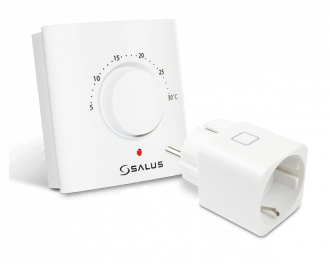 Salus draaiknop thermostaat met stekkerschakelaar voor infraroodverwarming. Model ERT20SPE