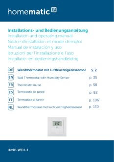 Handleiding van Homematic IP Thermostaat en luchtvochtigheidssensor
