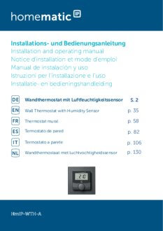Handleiding van Homematic IP Thermostaat en luchtvochtigheidssensor mat zwart / antraciet