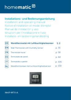 Handleiding van Homematic IP Thermostaat en luchtvochtigheidssensor zwart / antraciet