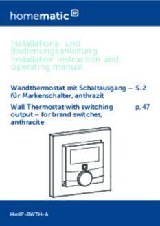 Handleiding van Homematic IP Thermostaat met ingebouwde voeding en relais mat zwart / antraciet