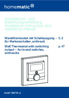 Handleiding van Homematic IP Thermostaat met ingebouwde voeding en relais zwart / antraciet