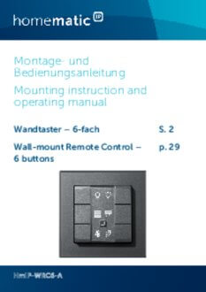 Handleiding van Homematic IP Draadloze drukknop met 6 knoppen mat zwart / antraciet