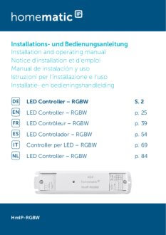 Handleiding van Homematic IP LED controller RGBW
