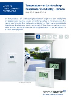 Datasheet van Homematic IP Temperatuur- en luchtvochtigheidssensor met display zwart / antraciet