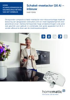Datasheet van Homematic IP Inbouw schakel module 2750 Watt - met energiemeter