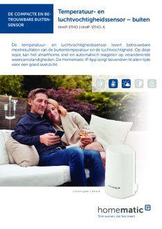 Datasheet van Homematic IP Temperatuur en luchtvochtigheid sensor buiten - wit