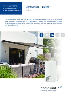 Datasheet van Homematic IP Lichtsterkte sensor buiten