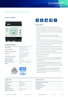 Datasheet van Homematic IP Wired Access Point