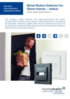 Datasheet van Homematic IP Wired integreerbare bewegingsmelder