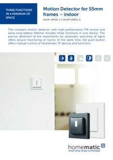 Datasheet van Homematic IP Integreerbare bewegingsmelder