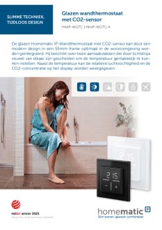 Datasheet van Homematic IP Glazen thermostaat met CO2 sensor, inbouw voeding en relais