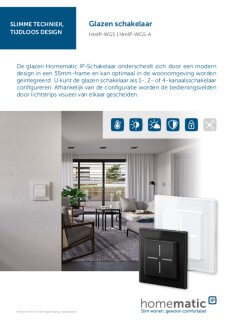 Datasheet van Homematic IP Glazen schakelaar met inbouw voeding en relais zwart / antraciet
