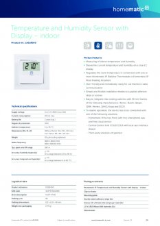 Datasheet van Homematic IP Temperatuursensor met display