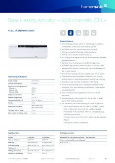 Datasheet van Homematic IP Zoneregelaar 10 kanalen - 230V