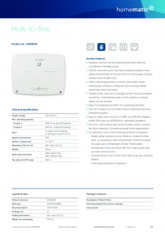 Datasheet van Homematic IP Warmtepomp module