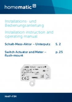 Handleiding van Homematic IP Inbouw schakel module 1150 Watt - met energiemeter