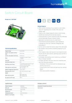 Datasheet van Homematic IP Printplaat schakel module