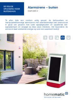 Datasheet van Homematic IP Sirene voor buiten