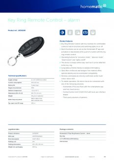 Datasheet van Homematic IP Alarm sleutelhanger afstandsbediening