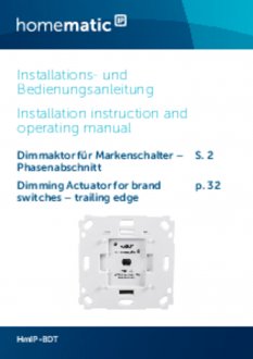 Handleiding van Homematic IP Dimmer voor merk-wipvlak