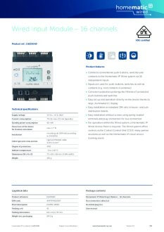 Datasheet van Homematic IP Wired input module - 16 kanalen