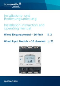 Handleiding van Homematic IP Wired input module - 16 kanalen