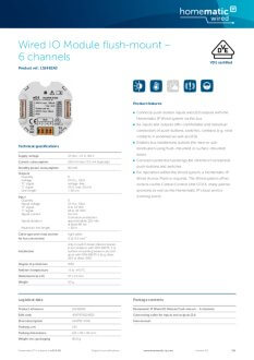 Datasheet van Homematic IP Wired input output module 6-voud