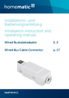 Handleiding van Homematic IP Wired bus-kabel adapter