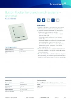 Datasheet van Homematic IP Universeel wipvlak