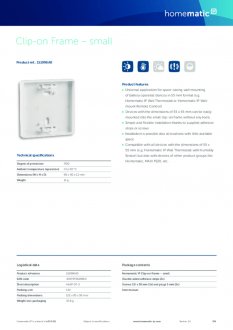 Datasheet van Homematic IP Smal montagevlak