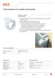 Datasheet van Homematic IP Diefstal beveiliging voor thermostaatknop