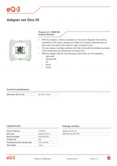 Datasheet van Homematic IP Gira wipvlak adapter