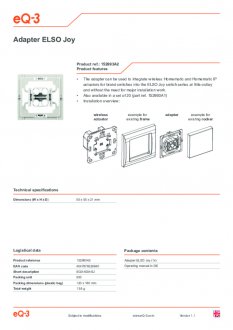 Datasheet van Homematic IP Elso wipvlak adapter