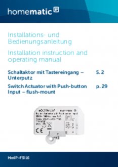 Handleiding van Homematic IP Inbouw schakel module 3200 Watt - met input