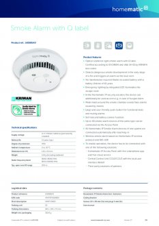 Datasheet van Homematic IP Slimme rookmelder