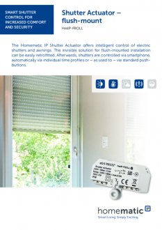 Datasheet van Homematic IP Inbouw rolluik en zonwering schakel module