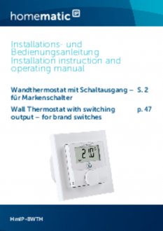 Handleiding van Homematic IP Thermostaat met ingebouwde voeding  en relais
