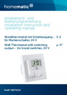 Handleiding van Homematic IP Thermostaat met ingebouwde 24V voeding
