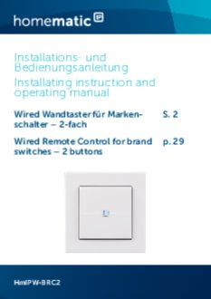 Handleiding van Homematic IP Wired drukknop voor merk-wipvlak