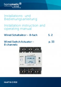 Handleiding van Homematic IP Wired schakelactor - 8 kanalen