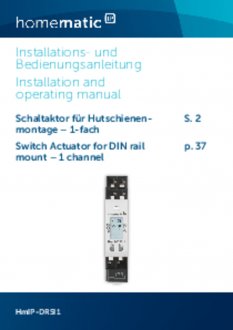 Handleiding van Homematic IP Draadloze schakelactor - 1 output en 1 input