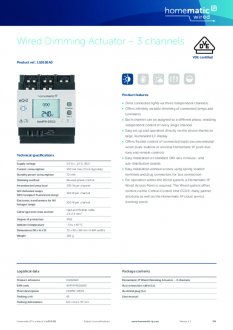 Datasheet van Homematic IP Wired dimactor - 3 kanalen