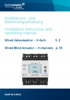 Handleiding van Homematic IP Wired zonwering actor - 4 kanalen