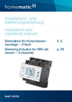 Handleiding van Homematic IP Dimactor - 3 outputs en 3 inputs